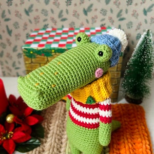 Handmade Crochet Crocodile Toy – Adorable Green Alligator Plushie for Kids, Jungle-Themed Nursery Decor, Unique Gift for Children, Stuffed