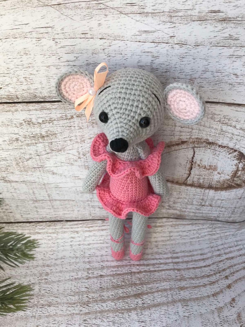 Ballerina Mouse/knitted Mouse/mouse Toy/soft Etsy