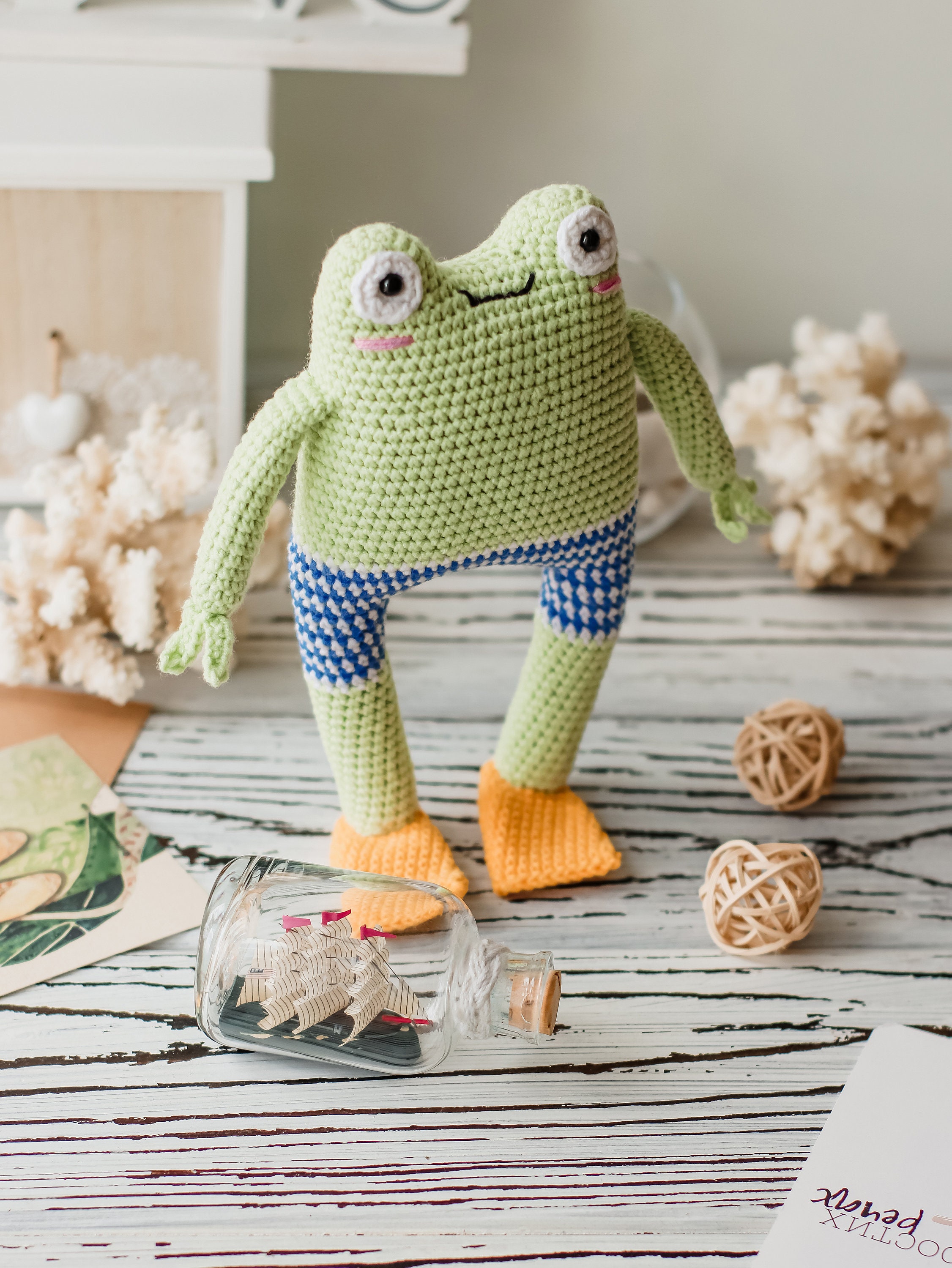 Cute knitted frog for children handmade toy frog for a gift Etsy