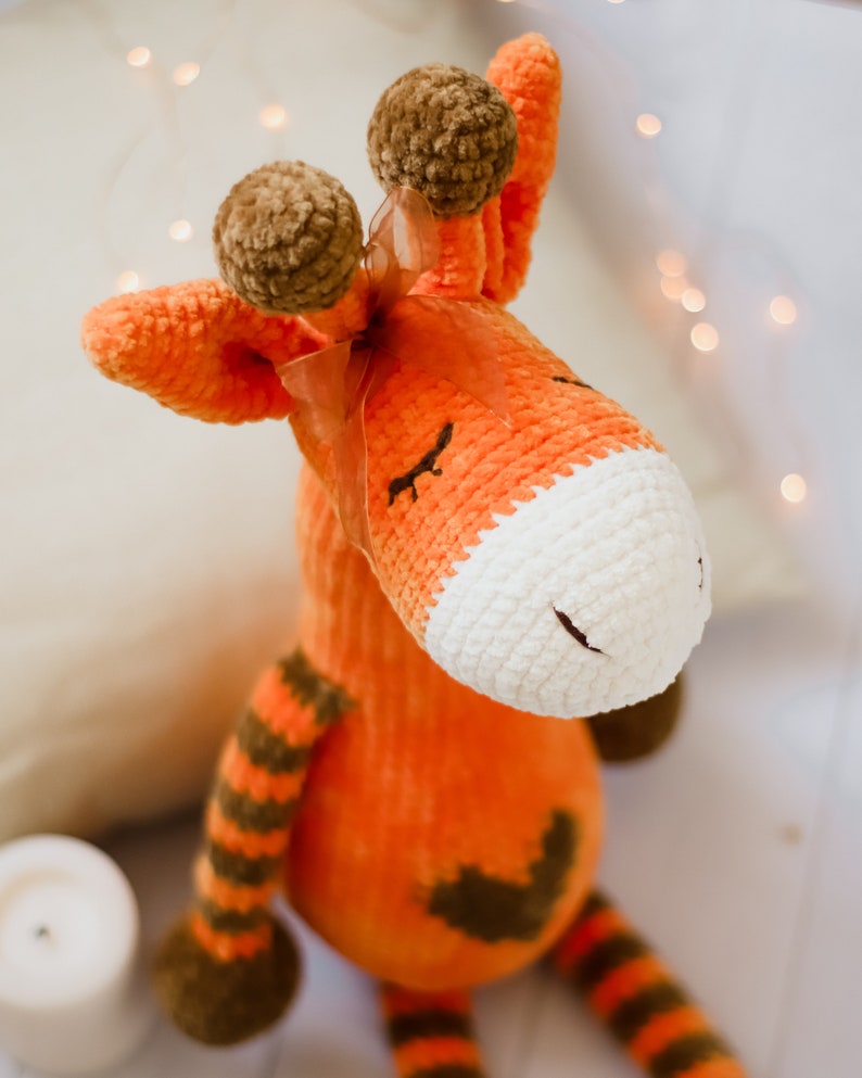 Knitted giraffe for a gift knitted toy giraffe for children big giraffe toy cool knitted giraffe crochet giraffe toy eco knitted giraffe zdjęcie 8