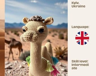 Haakpatroon voor een kameel (PDF) – Amigurumi kameel met twee bulten – Handleiding van 24 pagina's
