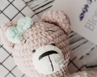 Ours tricoté rose mignon pour les enfants ours en jouet fait à la main pour un cadeau ours au crochet pour lui et son ours tricoté ours cool ours en peluche pour un cadeau