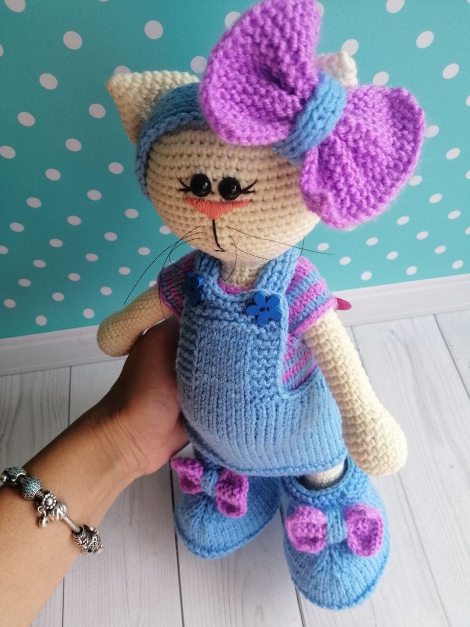 Gehäkelte Katze Pocket Hug - Handgemachter Emotional Support Begleiter