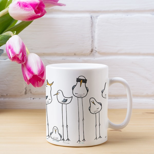 Seagull Mug, Glazed Coffee Mug, Seagull gift