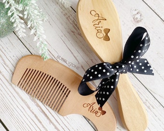 Personalised Baby Hair Brush and Comb Set/ Newborn Gifts/ Baby Keepsake/ Baby Wooden Brush