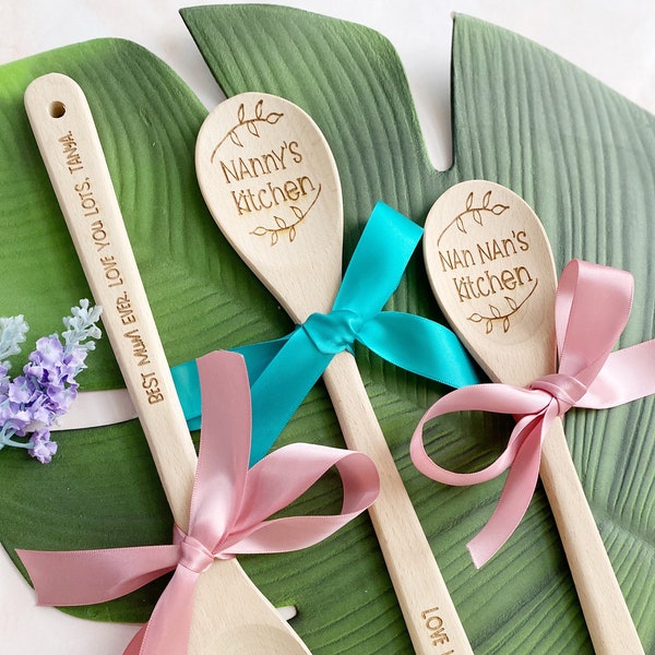 Personalised Wooden Spoon/ Mommy's Kitchen/Grandma's Kitchen/ Engraved Wooden Spoon / Mother's Day Gifts/ Best Moms promoted to Grandma