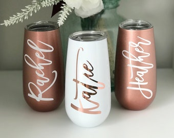 Personalisierte Edelstahl-Weinbecher: Brautparty-Geschenke