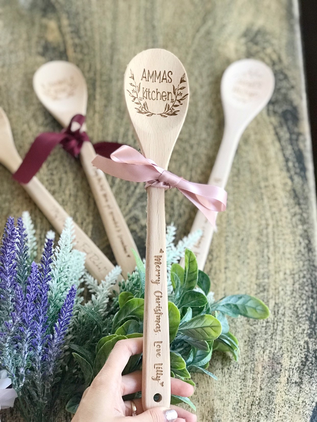 Cucchiaio Di Legno Personalizzato Per Mamma - Inciso Con Frase A Scelta, Regalo Originale Per Festa Della Mamma, Compleanno, Natale