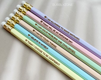 Personalized Laser Engraved Affirmation Pencils: Teacher & Student Gifts