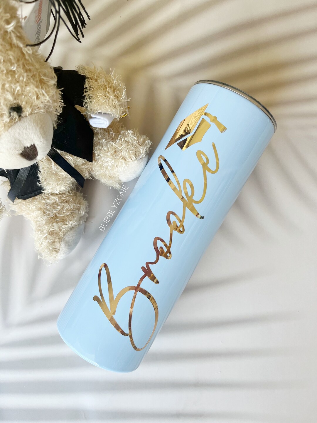 Personalised 20oz Graduation Skinny Tumbler Cup With Straw/ Gifts for