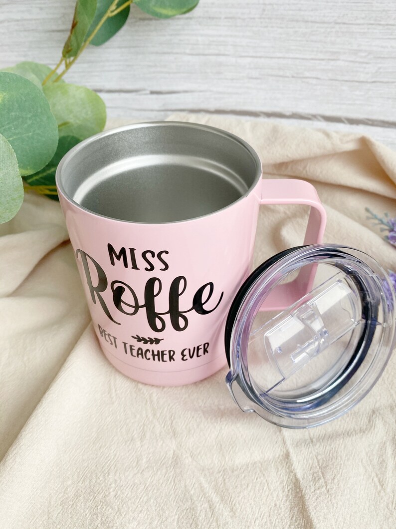 Personalised Insulated Cup With Handle and Lids/ Teachers - Etsy Australia
