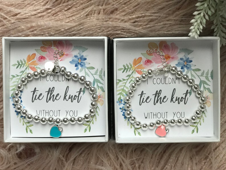 Silver Bracelet with personalised box Gifts for Bridesmaids Maid of Honour Mother or the Bride Flower Girls
