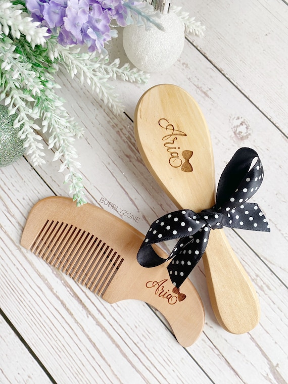 brosse bebe personnalisé brosse baby hair Brosse à cheveux de chèvre pour  nouveau-né avec Logo