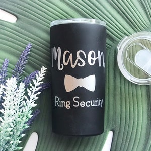 Personalisierter Ringträger Becher / Page Boy Edelstahltasse / Ringsicherheitsgeschenke / Hochzeit / Geburtstagsgeschenk / Kinder-Iso-Becher