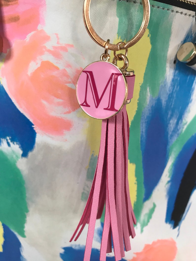 Personalised Tassel Keychain/ Monogram Keyring/ Bag Tag/ Gifts Etsy