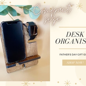 Phone Wooden Docking Station/ Night Stand Organiser/ Apple Watch Charging Station/ Valet Stand