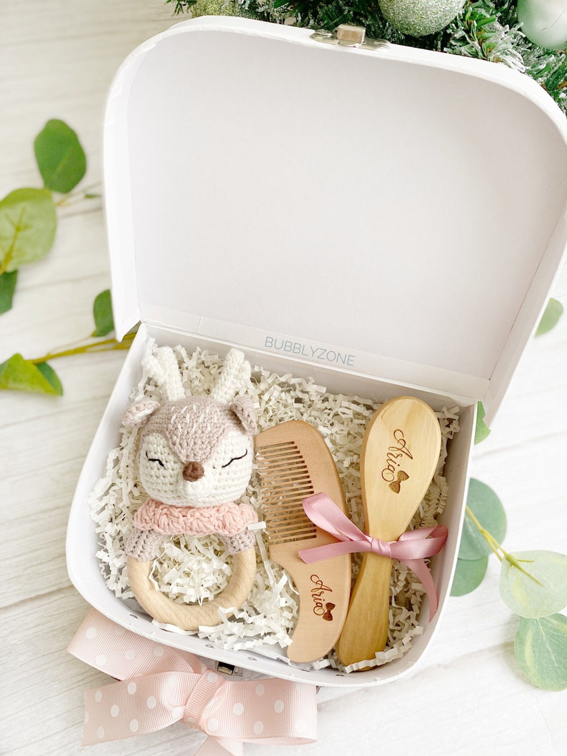 Baby Shower Gift Hamper Box/ Baby Teether and Brush set/ Baby image 0