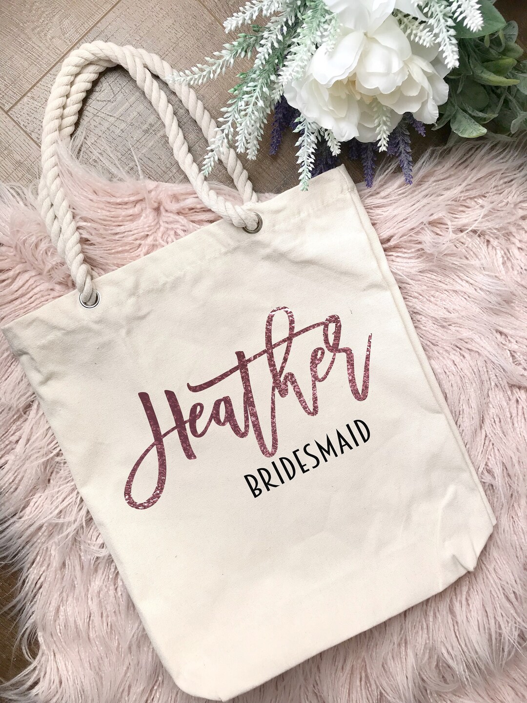 Personalised Premium Cotton Canvas Tote Bag With Rope Etsy Australia
