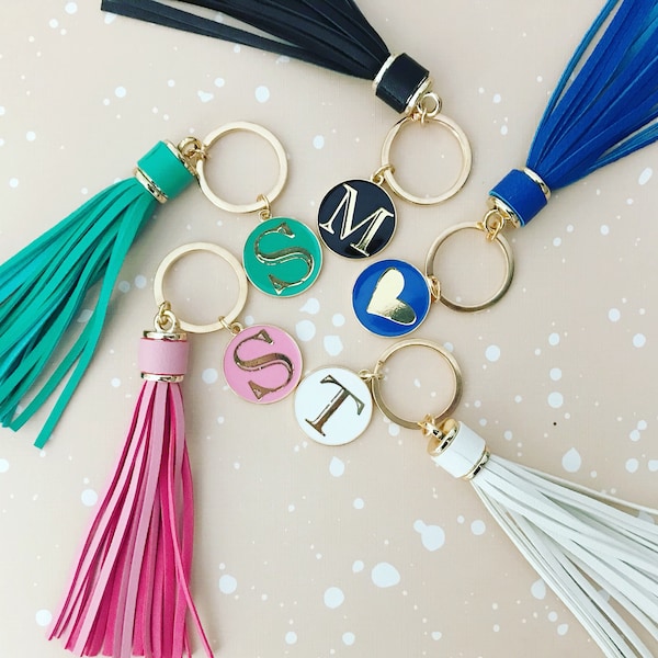 Personalised Tassel Keychain/ Monogram Keyring/ Bag Tag/ Gifts for Her/ Mothers Day Gifts