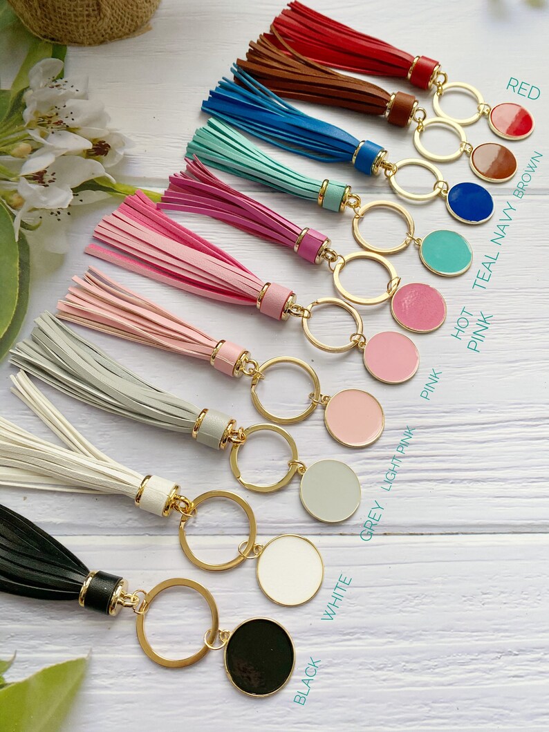 Personalised Tassel Keychain/ Monogram Keyring/ Bag Tag/ Gifts Etsy
