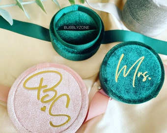 Personalized Velvet Ring Box: Wedding Engagement Keepsake