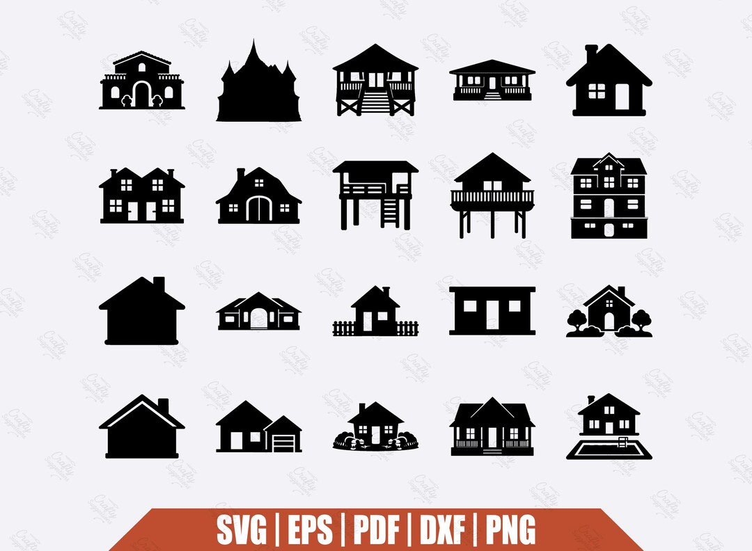 Houses SVG Bundle / House Clipart / Home Design Cut Files / Cricut ...