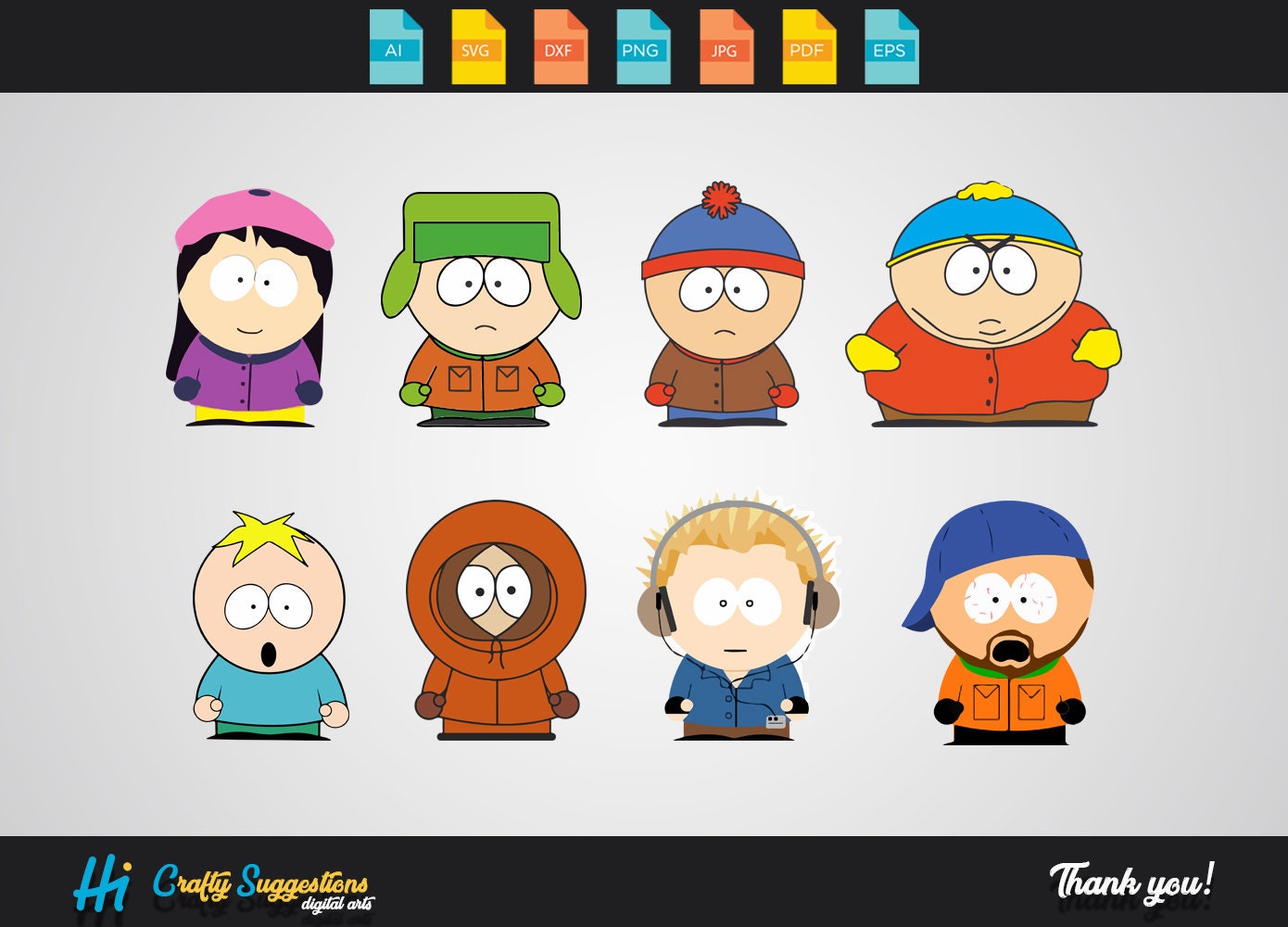 8x South Park cliparts SVG Png Eps Cricut cutting file Etsy 8x South Park cliparts SVG Png Eps Cricut cutting file Etsy