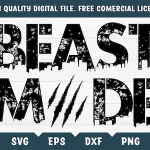 Beast Mode svg dxf png eps ai pdf cricut cutting file vector file printable silhouette instant download