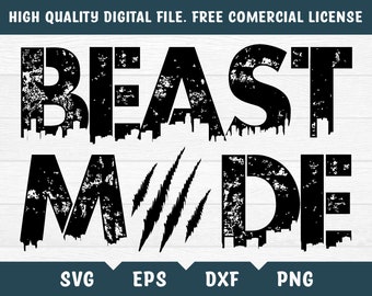 Beast Mode SVG: Distressed Vector Cut File (Digital Download)
