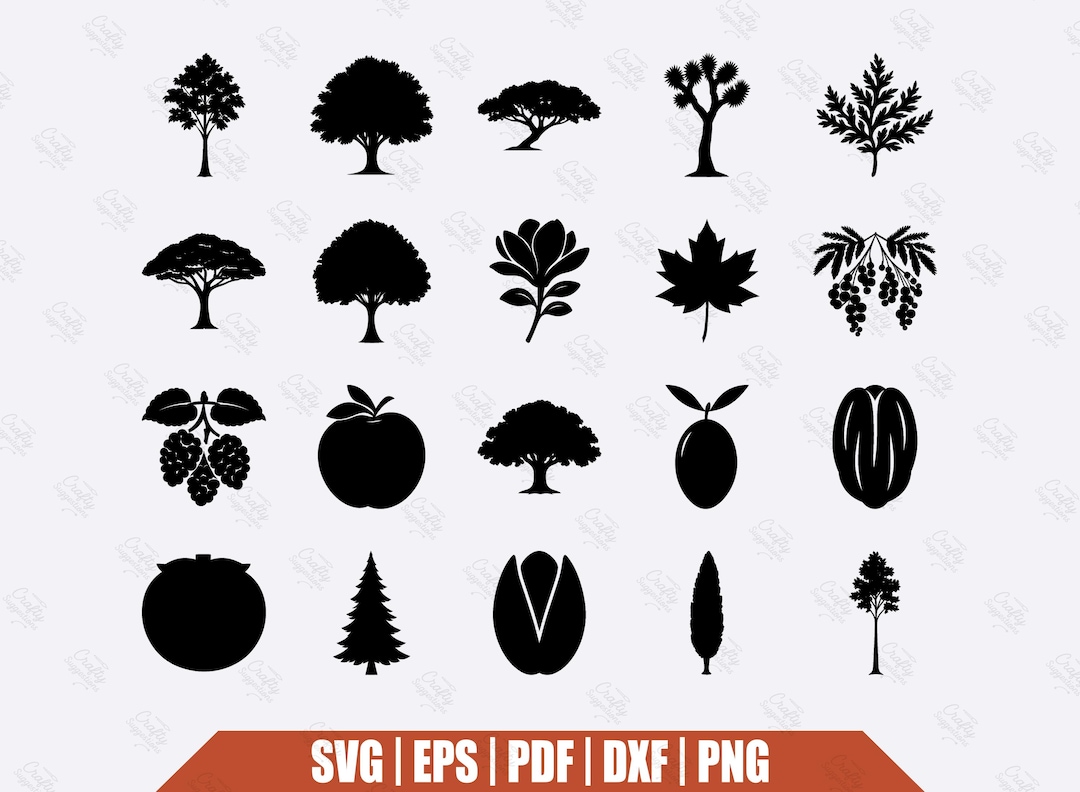 Tree SVG Bundle: 50 Unique Designs, Clipart, Cut Files (digital ...