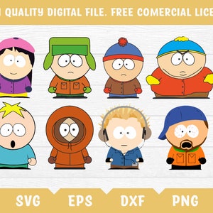 South Park Stickers stan, Kyle, Cartman, Kenny, Wendy, Butters