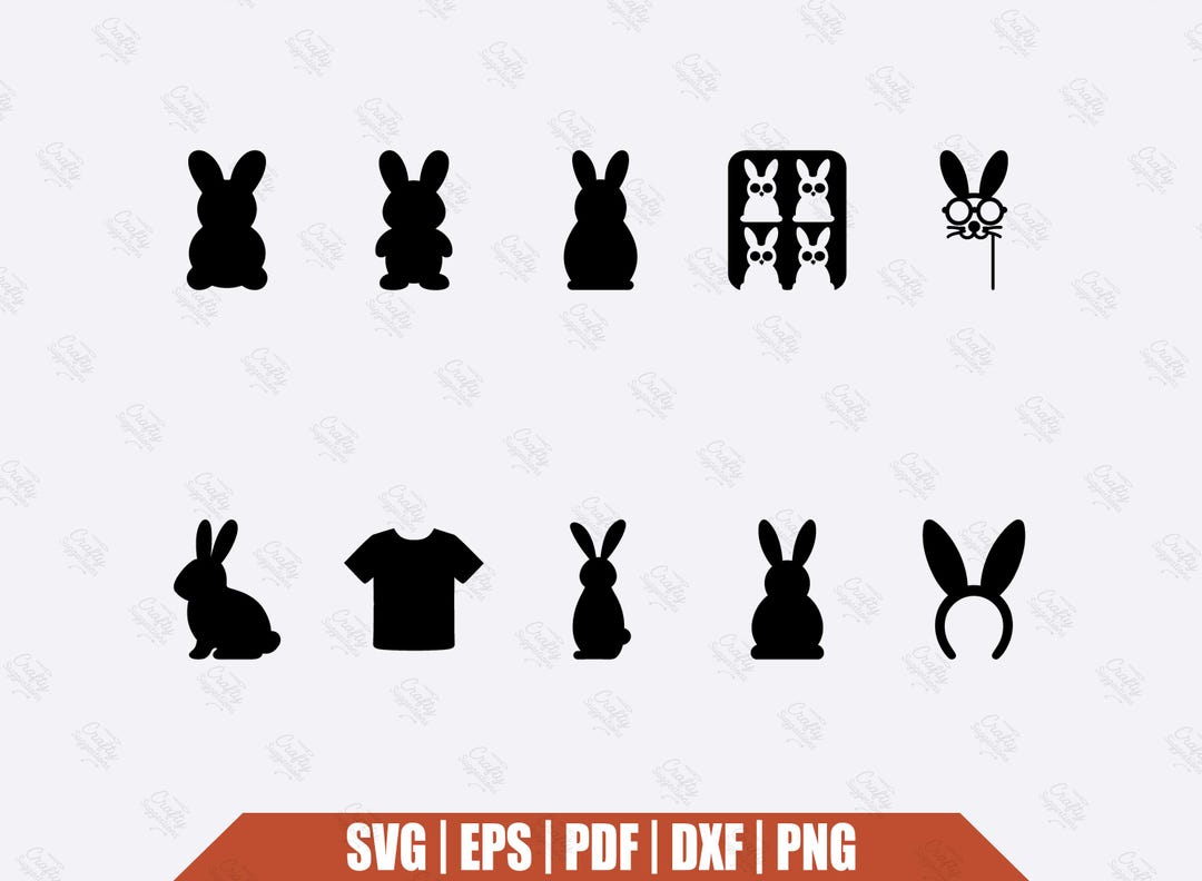 Easter Bunny SVG Bundle: 50 Clipart Cut Files (digital Download) - Etsy