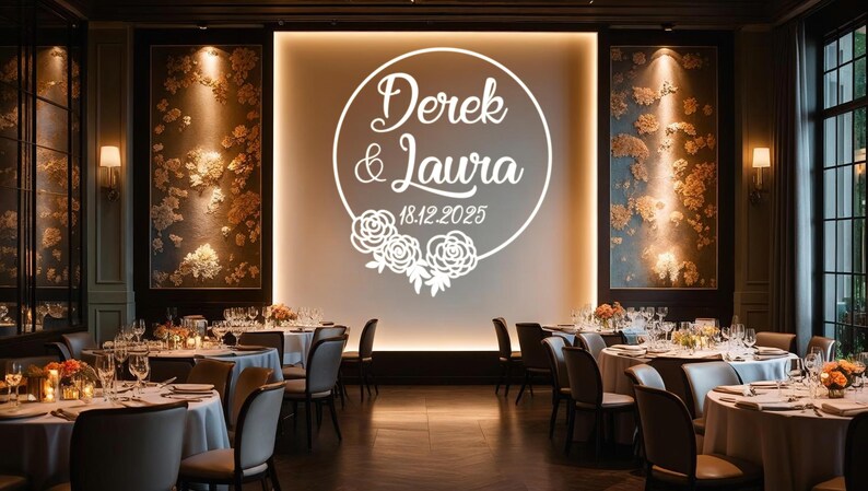 Custom Wedding Monogram Gobo Design: Personalized Light Projection ...