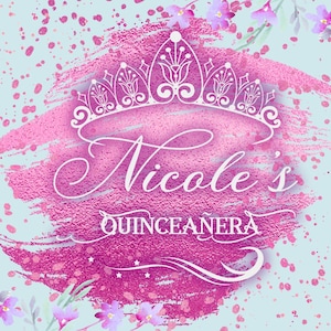 quince, sweet sixteen, animated sweet sixteen design for LED TV monitors, gobo monogram, static gobo, custom monogram, wedding gobo,