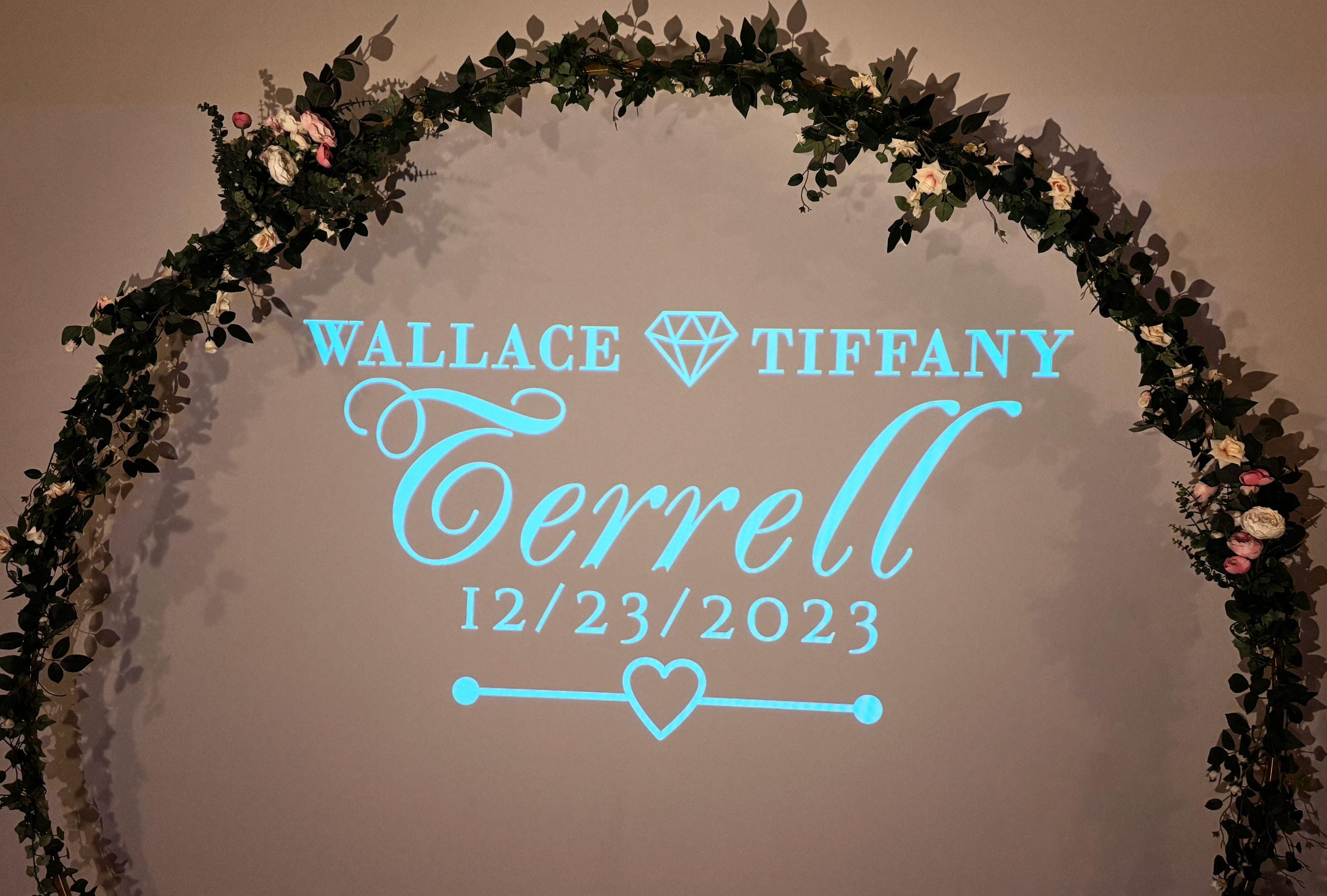 Monogram Projector Frame Custom Wedding Monogram Gobo Design: Personalized Light Projection ...