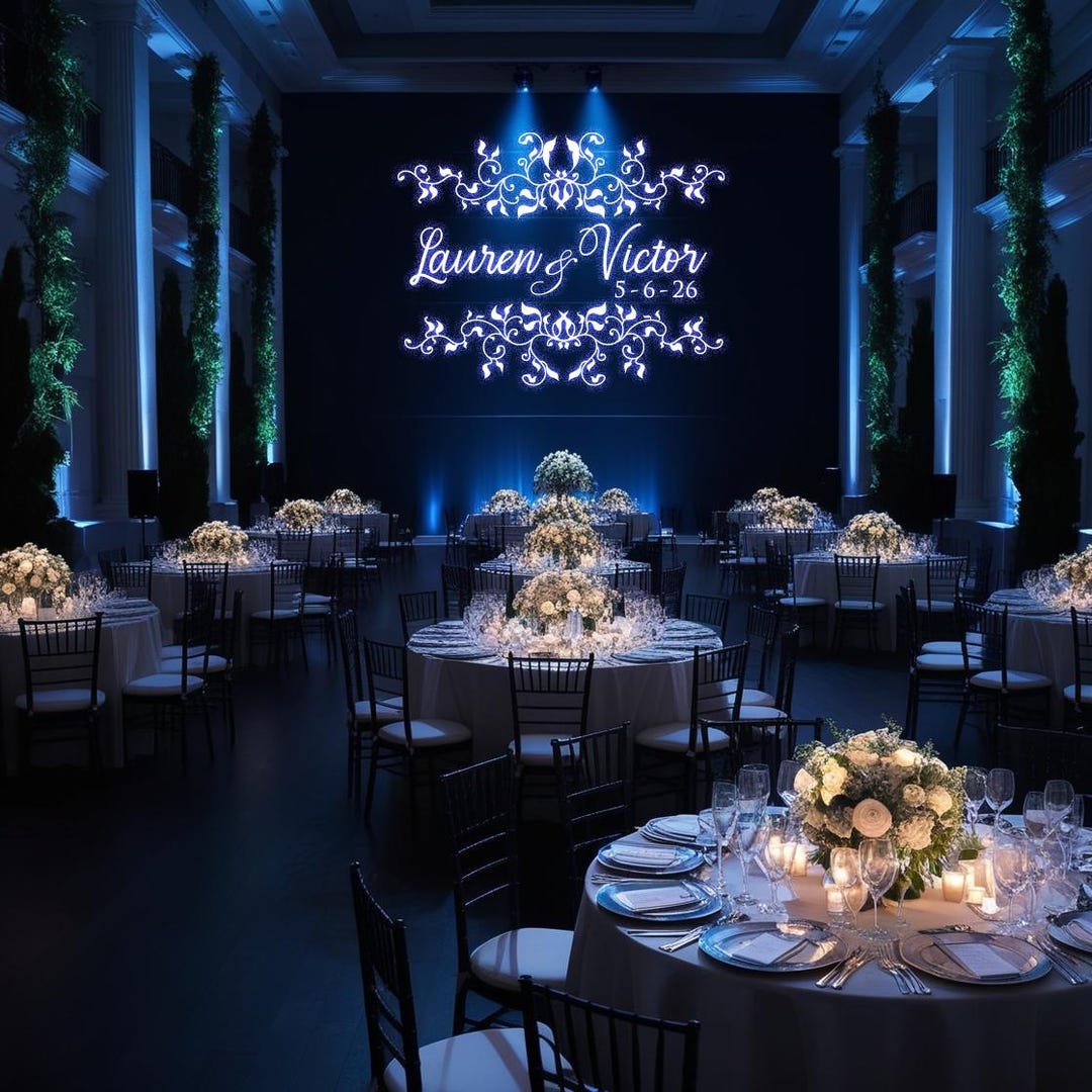 Custom Wedding Monogram Gobo Design: Personalized Light Projection ...