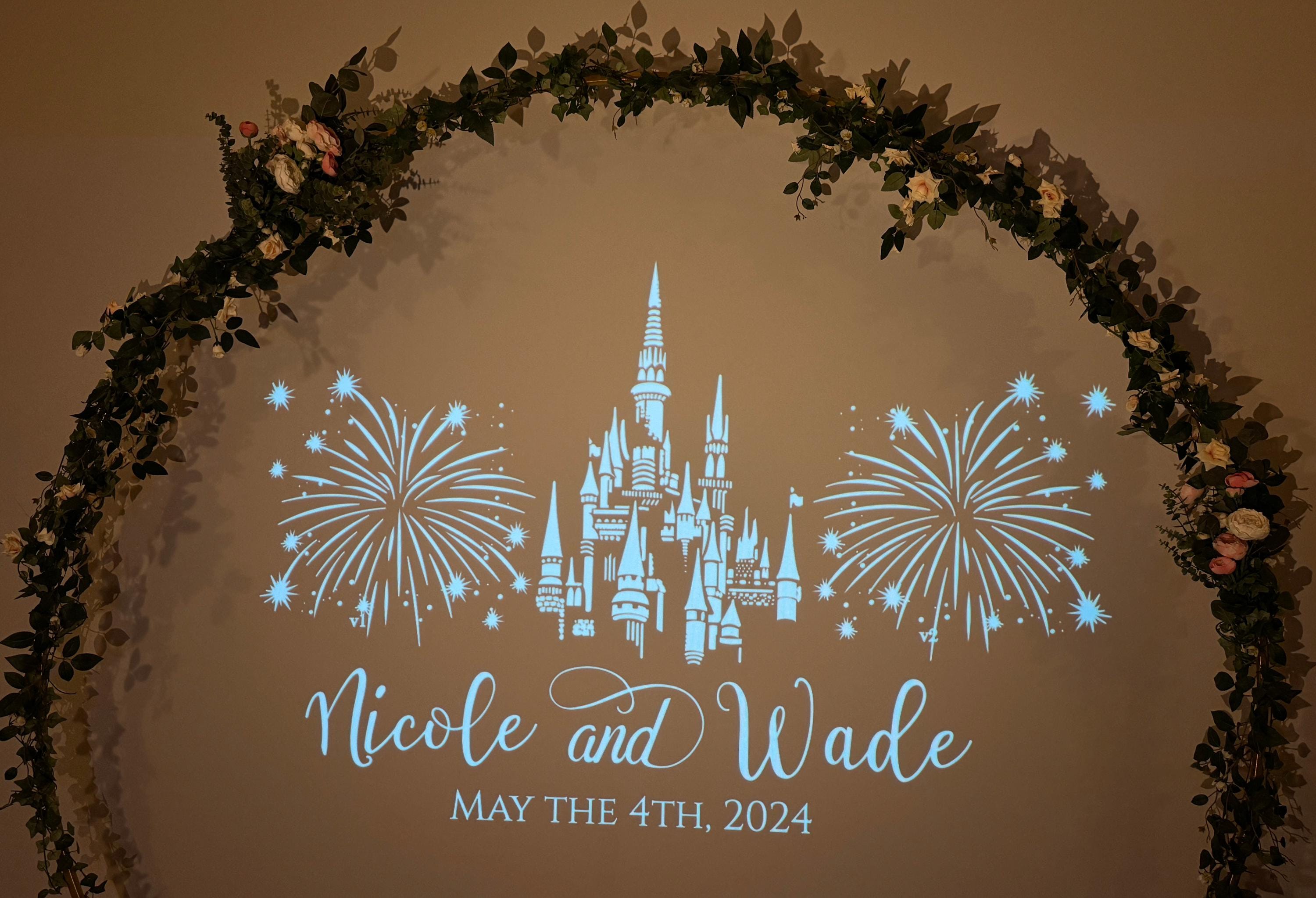Monogram Projector Frame Custom Wedding Monogram Gobo Design: Personalized Light Projection ...