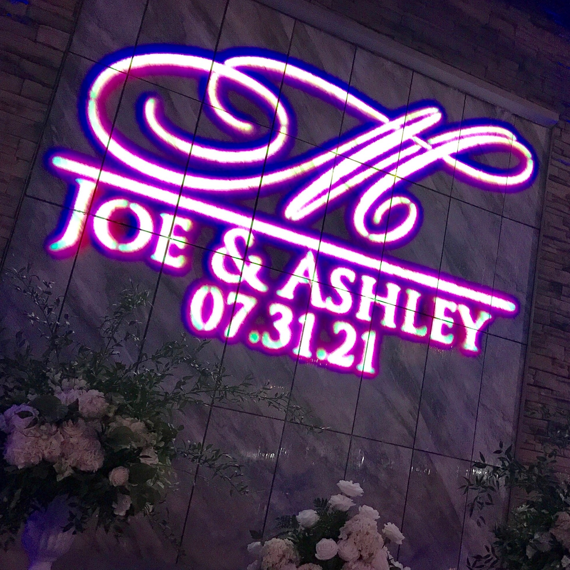Monogram Projector Frame Custom Wedding Monogram Gobo Design: Personalized Light Projection ...
