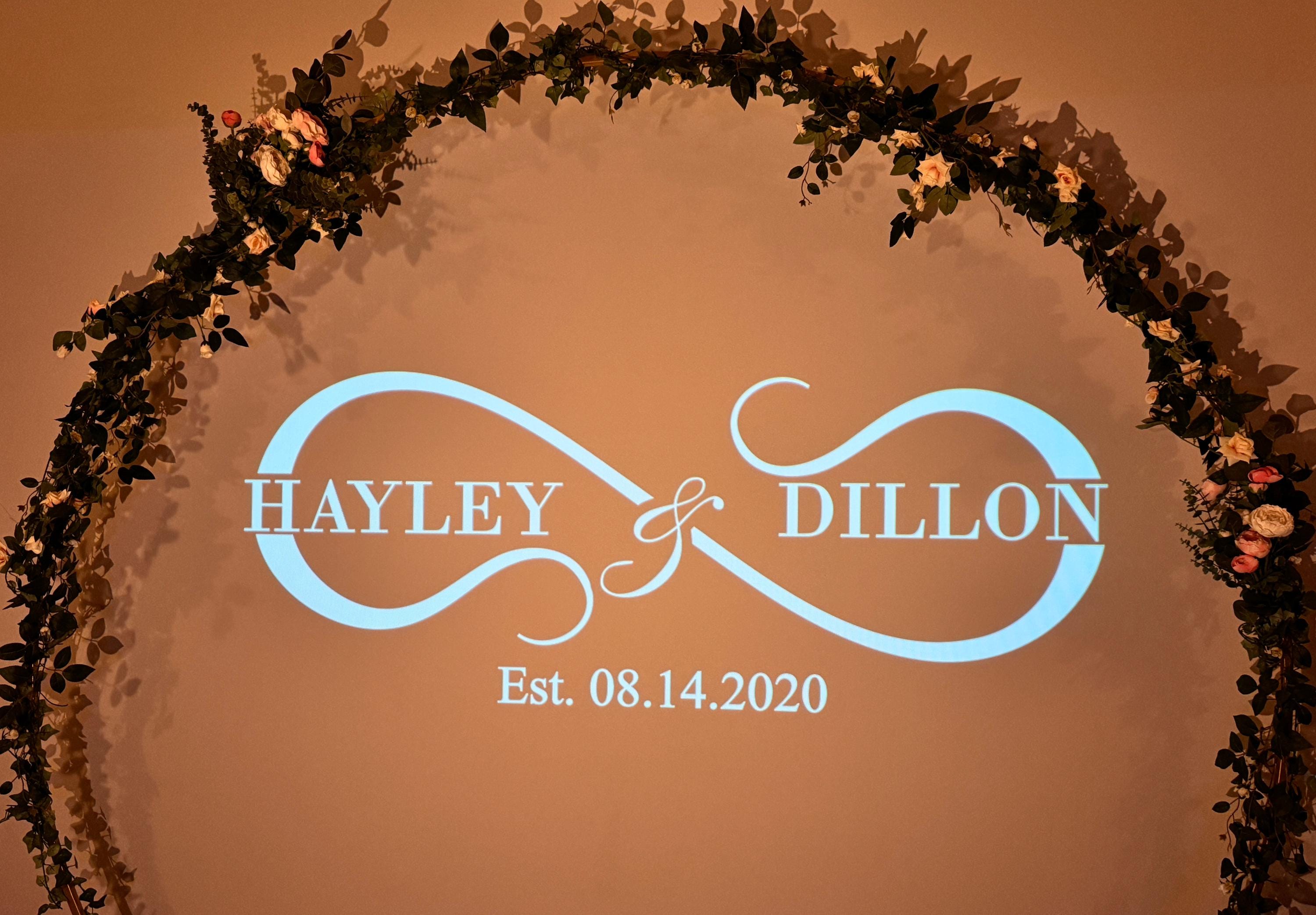 Monogram Projector Frame Custom Wedding Monogram Gobo Design: Personalized Light Projection ...