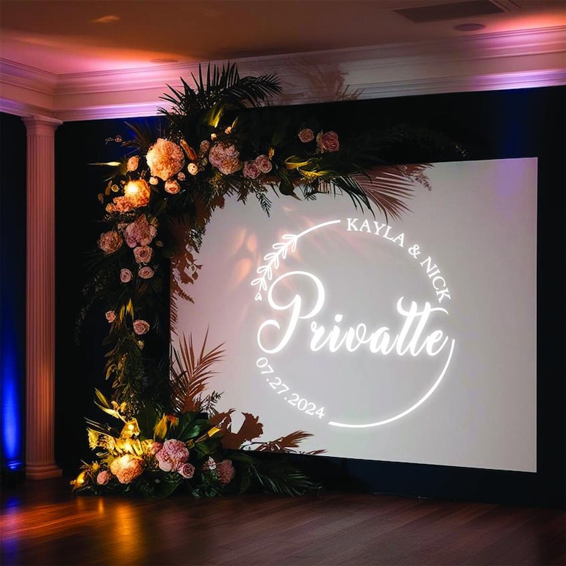 Monogram Projector Frame Custom Wedding Monogram Gobo Design: Personalized Light Projection ...