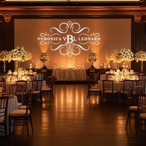 Custom Wedding Monogram Gobo Design: Personalized Light Projection (Digital Files Only)