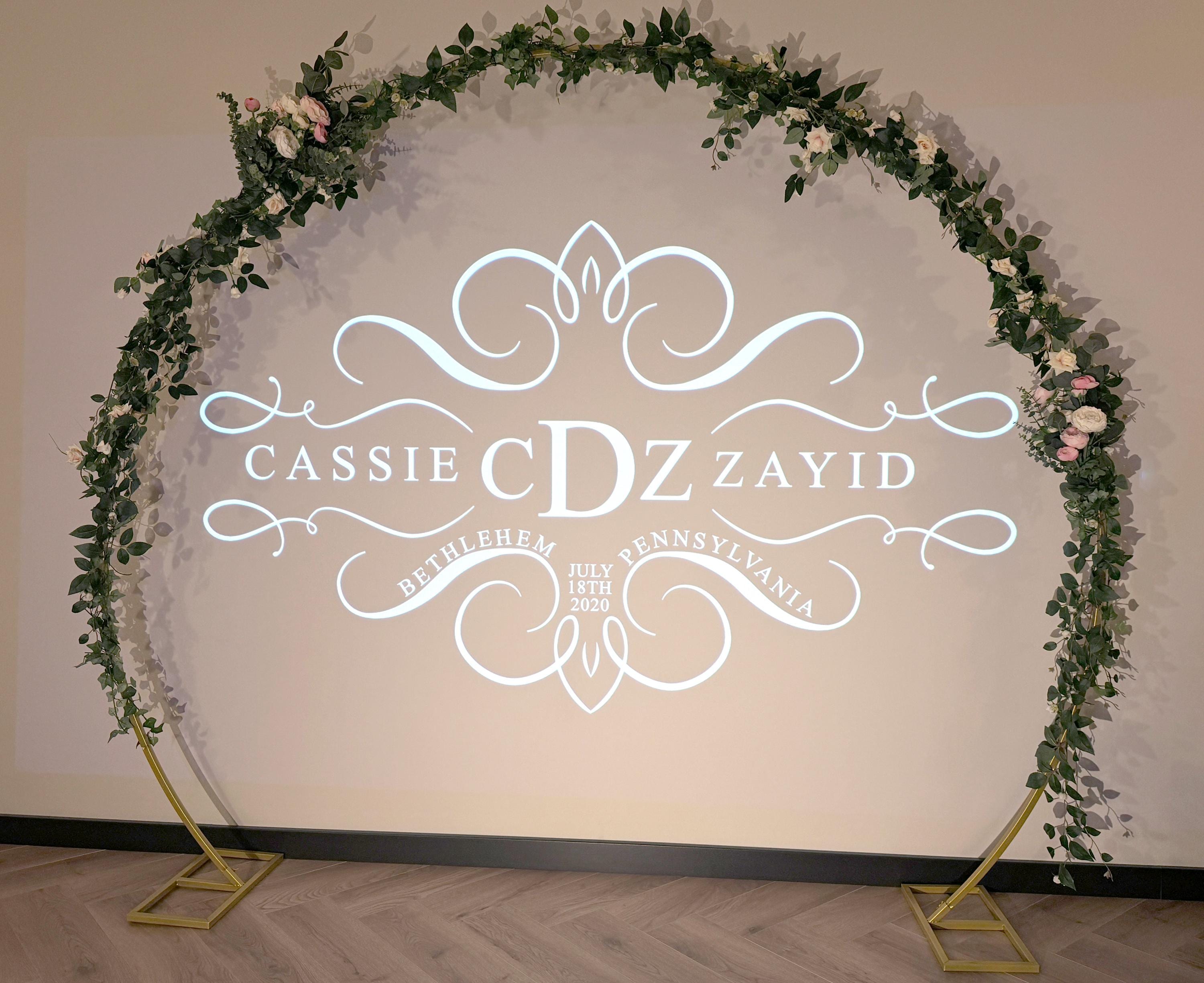 Monogram Projector Frame Custom Wedding Monogram Gobo Design: Personalized Light Projection ...