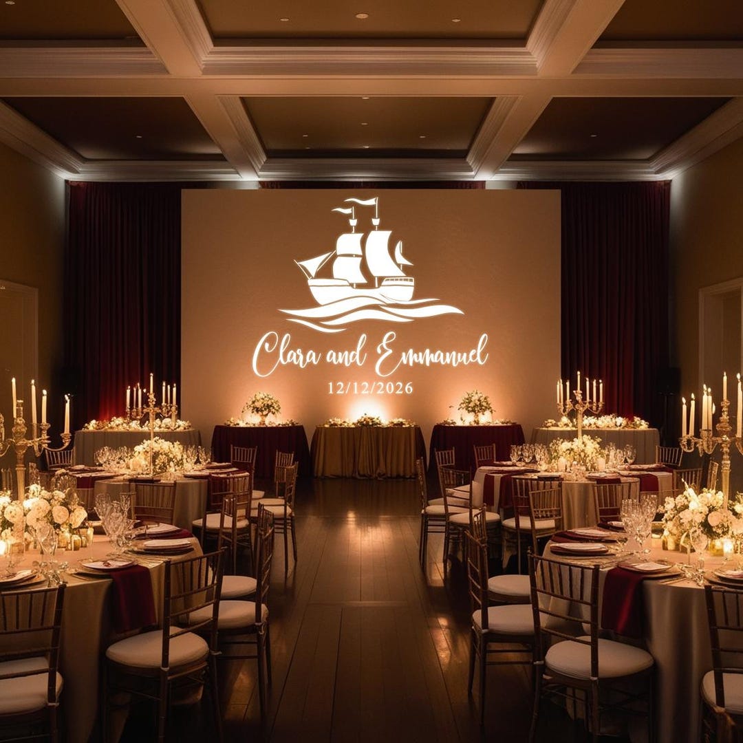 Monogram Projector Frame Custom Wedding Monogram Gobo Design: Personalized Light Projection ...
