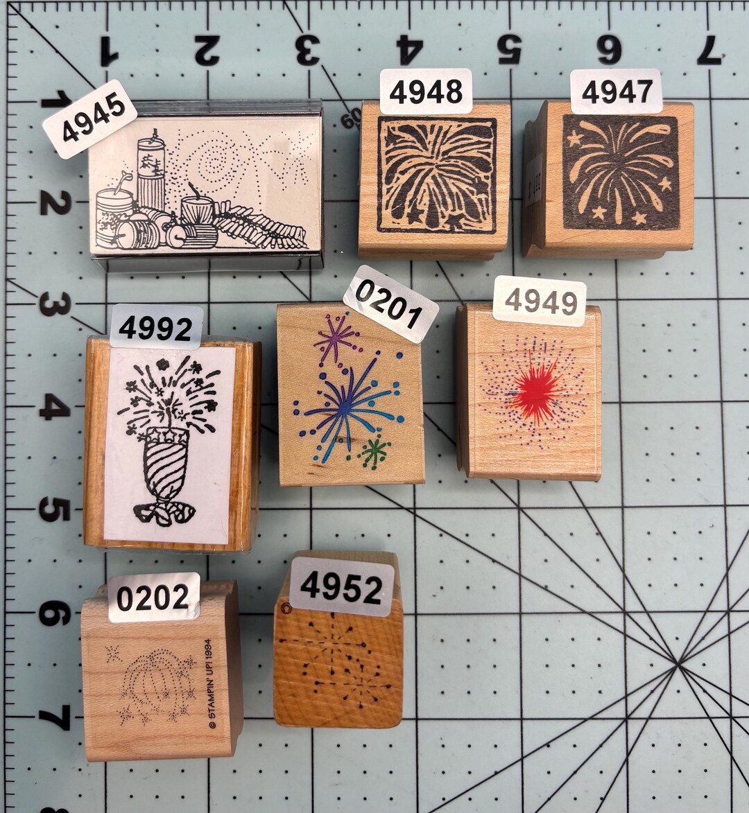 Fireworks America USA Vintage Wood Mounted Rubber Stamps - Etsy