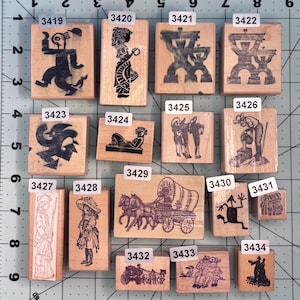 People Vintage Wood Mounted Rubber Stamps