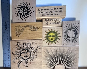 Sun/Solstice  - Wood Mounted Rubber Stamps