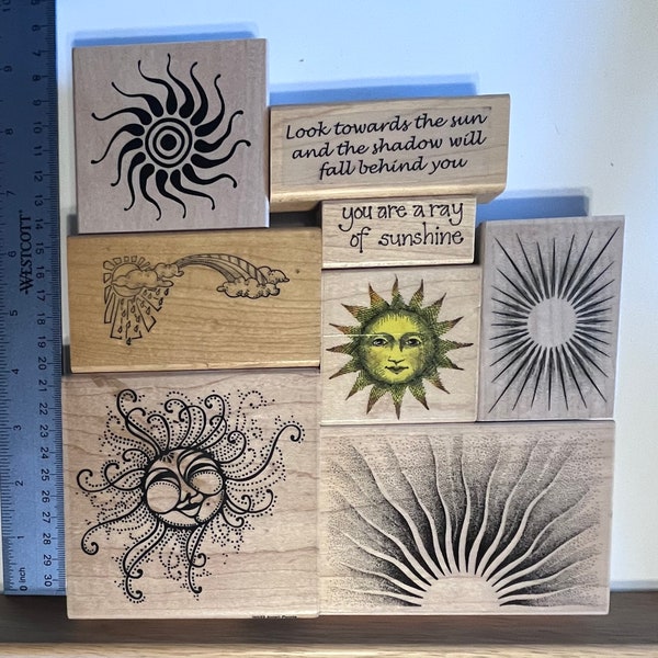 Sun/Solstice  - Wood Mounted Rubber Stamps