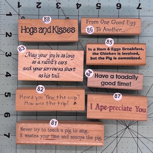 Verbiage Animal reference Card Sentiments Wood Mounted Rubber Stamps Vintage