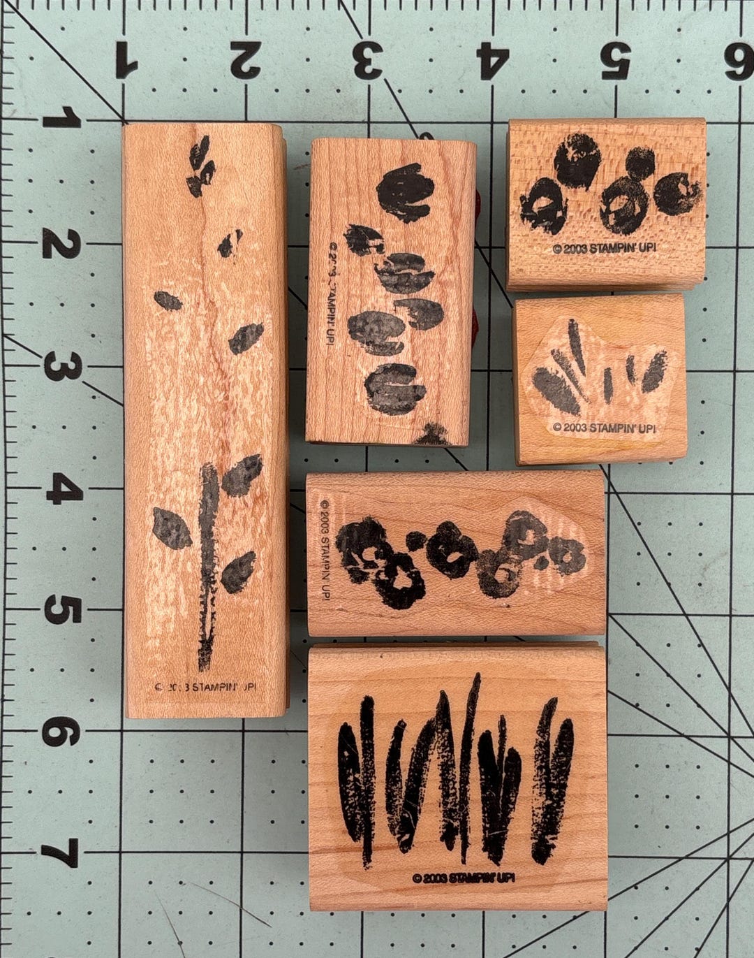 Flowers Stampin up 2003 Flowers 6 Stamp Set Wood Mounted Rubber Stamps ...