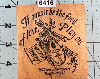 Verbiage Shakespeare Wood Mounted Rubber Stamp Vintage